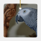 Gazing Congo African Gray Parrot Keramikornament (Rückseite)