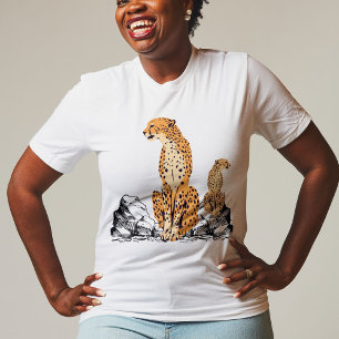 Gazing Leopard Frauen Weiß T-Shirt