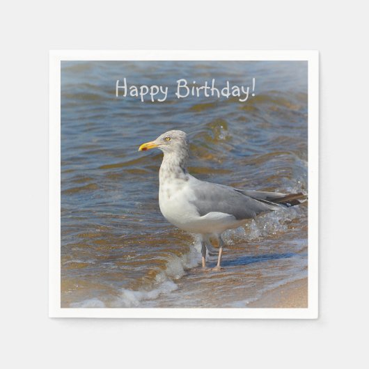 Gazing Seagull Serviette (Vorderseite)