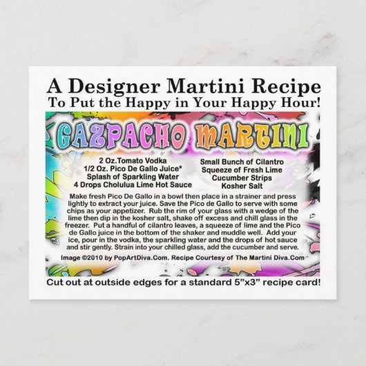 Gazpacho Martini Rezept Postkarte (Vorderseite)