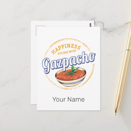 Gazpacho Soup Retro Cook Vintag Gourmet Spanien Postkarte (Vorderseite/Rückseite Beispiel)