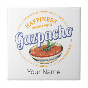 Gazpacho-Suppe Retro-Koch Vintage-Gourmet Spanien Fliese