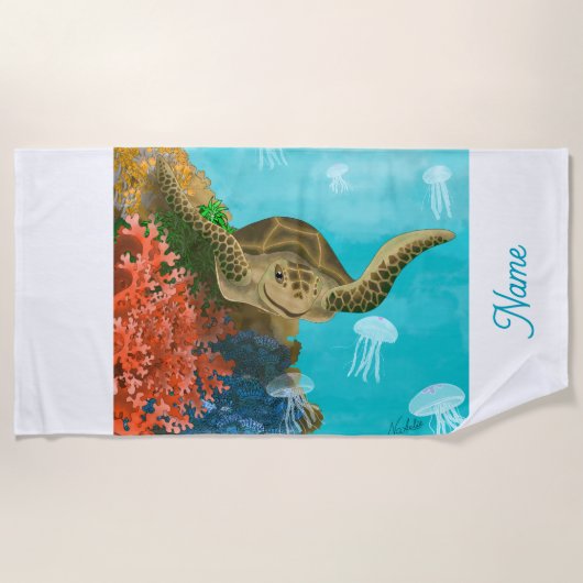 GB Beach Towel Sea Turtle Strandtuch (Vorderseite)