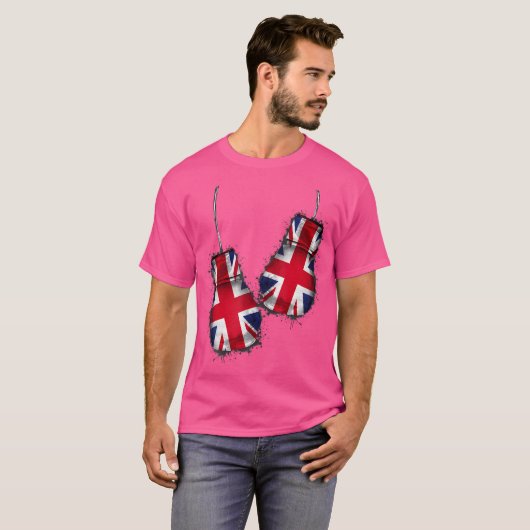 Gb Boxing Boxer Fans Flag Flag Fight Gloves Britis T-Shirt (Vorne ganz)