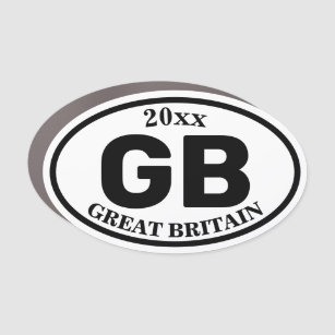 GB Great Britain Euro 2 Letter Custom Oval Auto Magnet