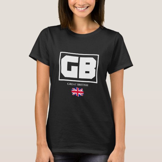 GB Great British with UK Flag Illustration Graphic T-Shirt (Vorderseite)