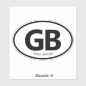 GB Ländercode oval Vinyl Aufkleber für Pkw (Blatt)
