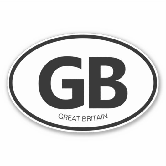GB Ländercode oval Vinyl Aufkleber für Pkw (Vorderseite)
