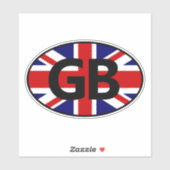 GB-Ländercode Union Jack-Flagge oval Aufkleber (Blatt)