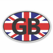 GB-Ländercode Union Jack-Flagge oval Aufkleber (Vorderseite)