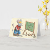 GB School enrollment card, lovingly hand-drawn boy Karte (Gelbe Blume)