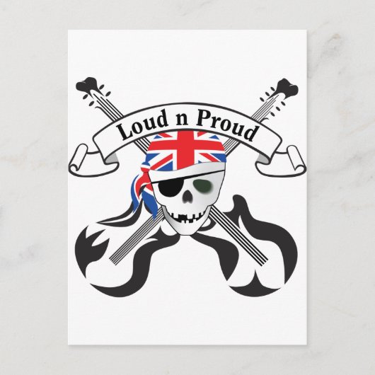 GB Scull & Guitars Postkarte (Vorderseite)
