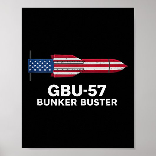 Gbu-57 Bunker Buster American Flag 4th Of July Tan Poster (Vorne)