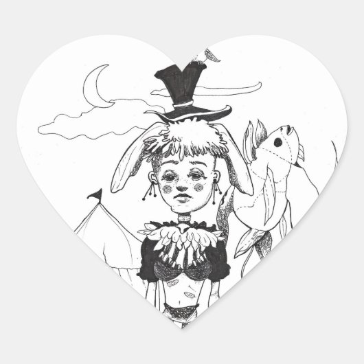 "G'bye My Clown" Herz-Aufkleber (Vorderseite)