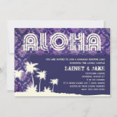 GC Aloha Luau Palm Lila Einladung (Vorderseite)