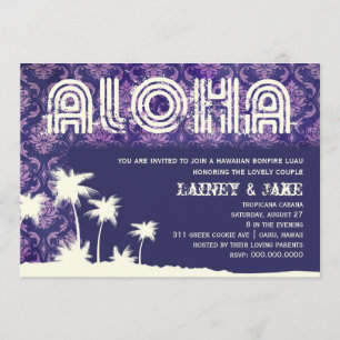 GC Aloha Luau Palm Lila Einladung
