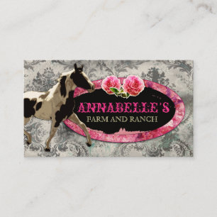 GC "AnnaBelles" Pferde-Ranch Schwarz Vintagegr Visitenkarte