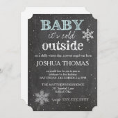 GC Baby It's Cold Outside Winter Birthday Boy Einladung (Vorne/Hinten)