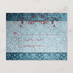 GC Bejewelse Türkis & Rotes UAWG RSVP Karte