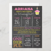 GC Einzigartiges First Birthday Chalkboard Einladung (Vorne/Hinten)