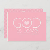 GC Gott ist Liebe Valentine Feiertagspostkarte (Vorne/Hinten)