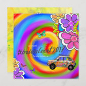 GC Hippy Gefärbte Krawatte Invite Bridal Cert Einladung (Vorne/Hinten)