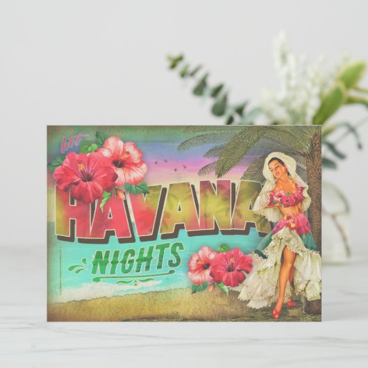 GC HOT HAVANA NIGHT INVITATION EINLADUNG (Stehend Vorderseite)