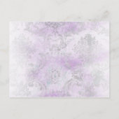 GC | Jolie Chandelier Lila Gray Damask Ankündigungspostkarte (Rückseite)