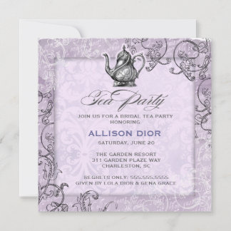 GC Lavendel Tee Party Vintag Einladung