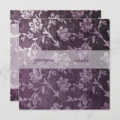 GC leidenschaftlich Lila Blume Vintag Einladung (Vorne/Hinten)
