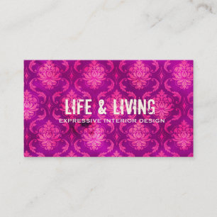 GC Life & Living Damast Rosa & Lila Visitenkarte