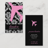 GC| LUFTVERKEHR AUS rosa Damast Visitenkarte (Vorne/Hinten)