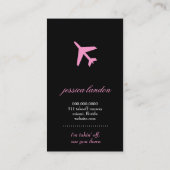 GC| LUFTVERKEHR AUS rosa Damast Visitenkarte (Rückseite)