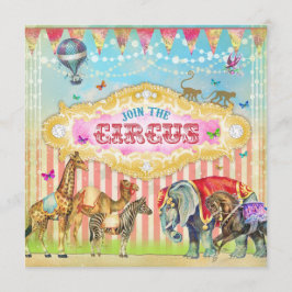 GC Magical Joit the Circus Vintag Stripes laden Einladung