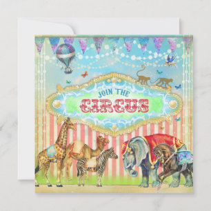 GC Magische Verbindung mit dem Circus Vintag Strip Einladung