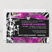 GC| Miss Fun n' Extravagant Stuff Quinceñera Metal Einladung (Rückseite)