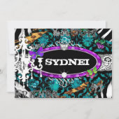 GC | Miss Fun n 'Extravagant Stuff Ultimate Blue Einladung (Vorderseite)