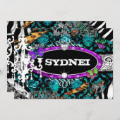 GC | Miss Fun n 'Extravagant Stuff Ultimate Blue Einladung (Vorne/Hinten)