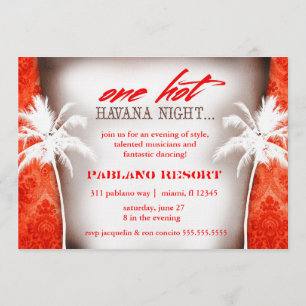 GC One Hot Havana Night Vintage Rot Einladung
