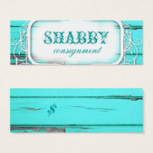 GC Shabby Vintag Aqua Wood Price Tag (Vorne & Hinten)