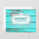 GC Shabby Vintag Aqua Wood Sticker Postkarte (Vorne/Hinten)