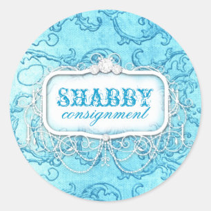 GC Shabby Vintag Blue Swirl Aufkleber