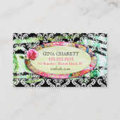 GC Shabby Vintag Charm Black Damask Visitenkarte (Rückseite)