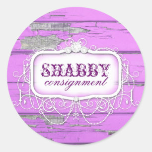 GC Shabby Vintag Lila Holzaufkleber Runder Aufkleber