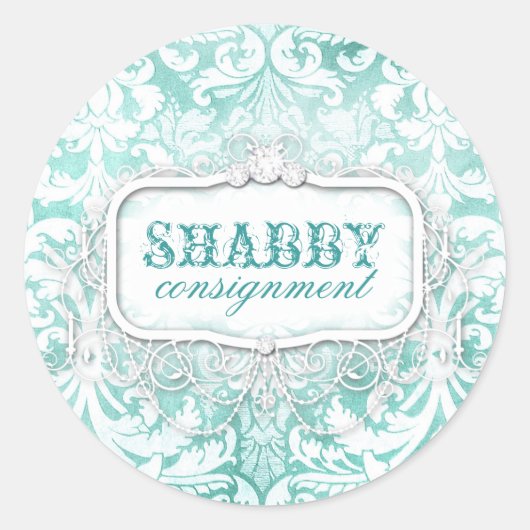 GC Shabby Vintag Türkis Sticker (Vorderseite)