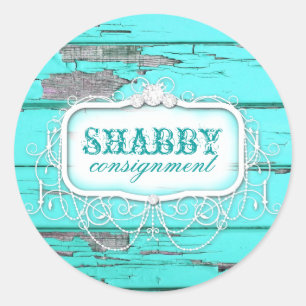 GC Shabby Vintage Aqua Holz Aufkleber