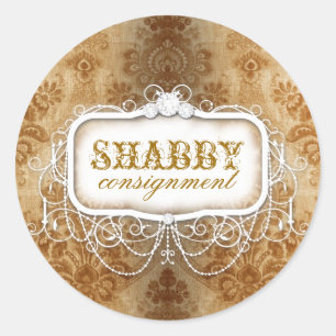 GC Shabby Vintage Gold Damast Aufkleber