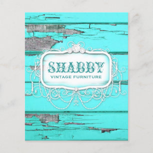 GC Shabby Vintage Holz Aqua Flyer