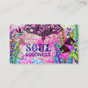 GC Soul Goodness Lila Kronleuchter Cupcakes Visitenkarte