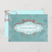 GC | Tantalisation Türkis Rot "Alter" | Gold RSVP Karte (Vorne/Hinten)